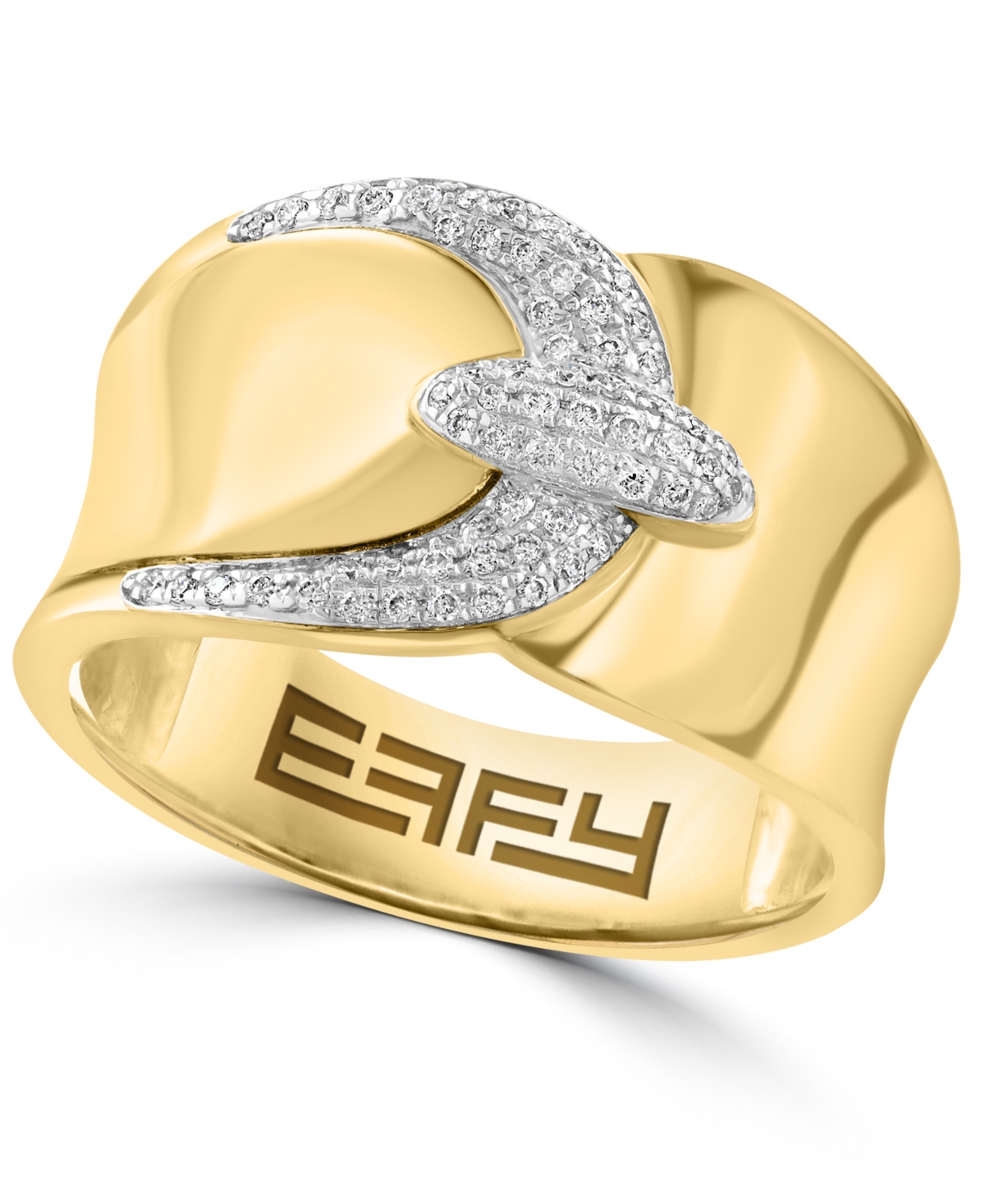 Effy Collection Effy Diamond Buckle Motif Statement Ring (1/5 Ct. T.w.) In 14k Gold