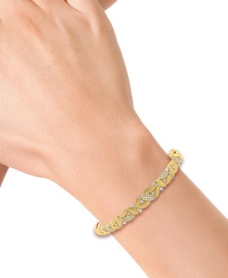 EFFY&reg; Diamond & Polished Navette Cluster Bangle Bracelet (1/2 ct. t.w.) in 14k Gold