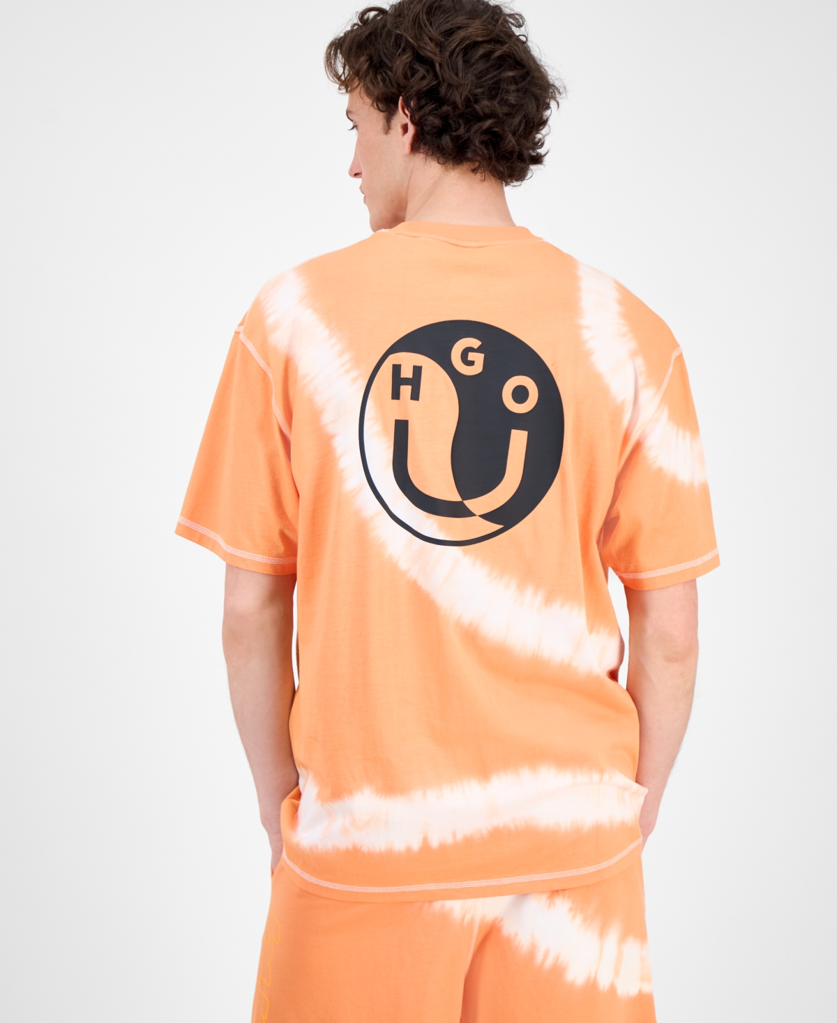 Hugo Boss Men's Nodyem Logo Graphic Tie-dye Cotton T-shirt