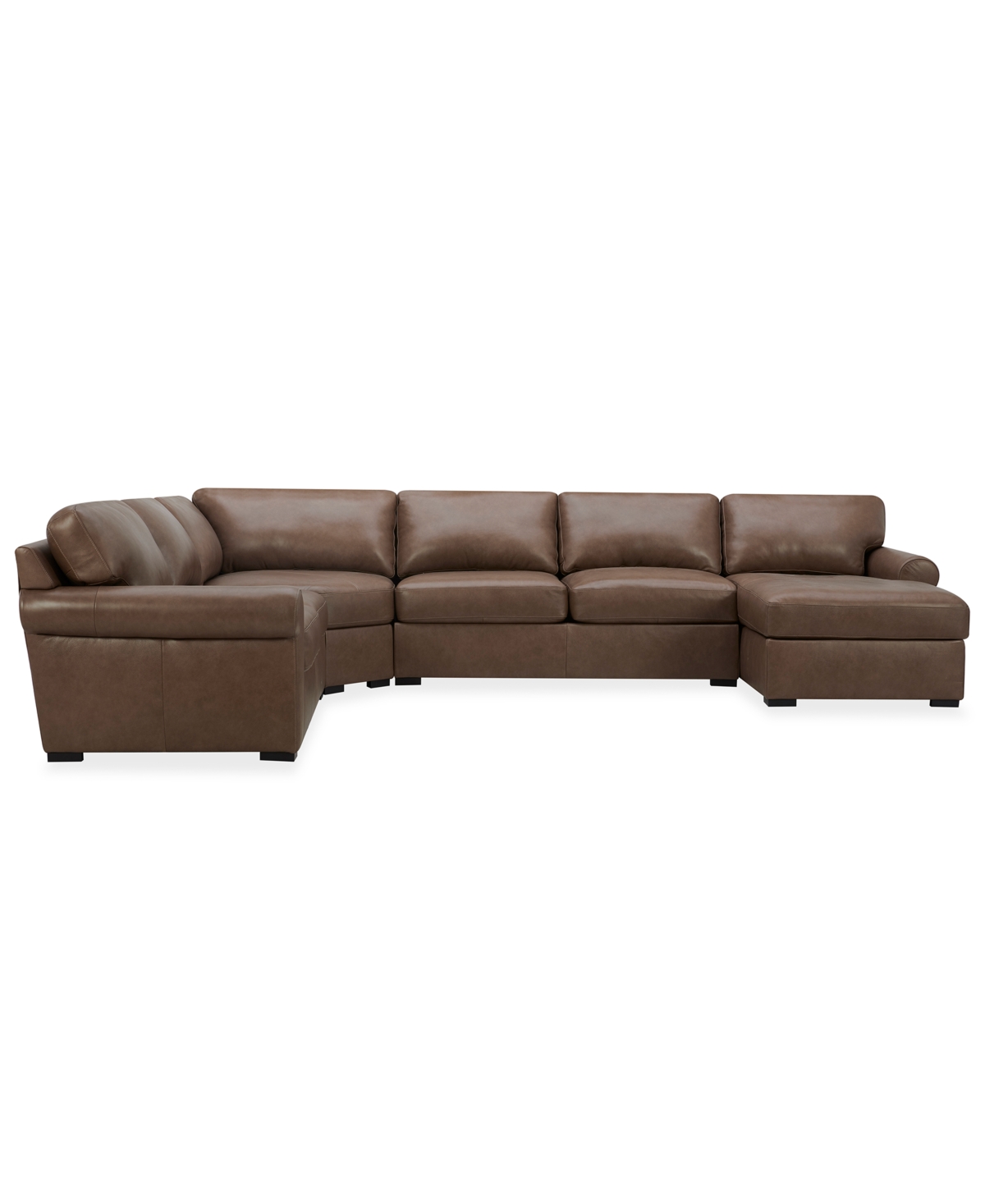 Macy's Radley Roll Arm 152" 5-pc. Leather Wedge Corner Chaise Sectional, Exclusively At