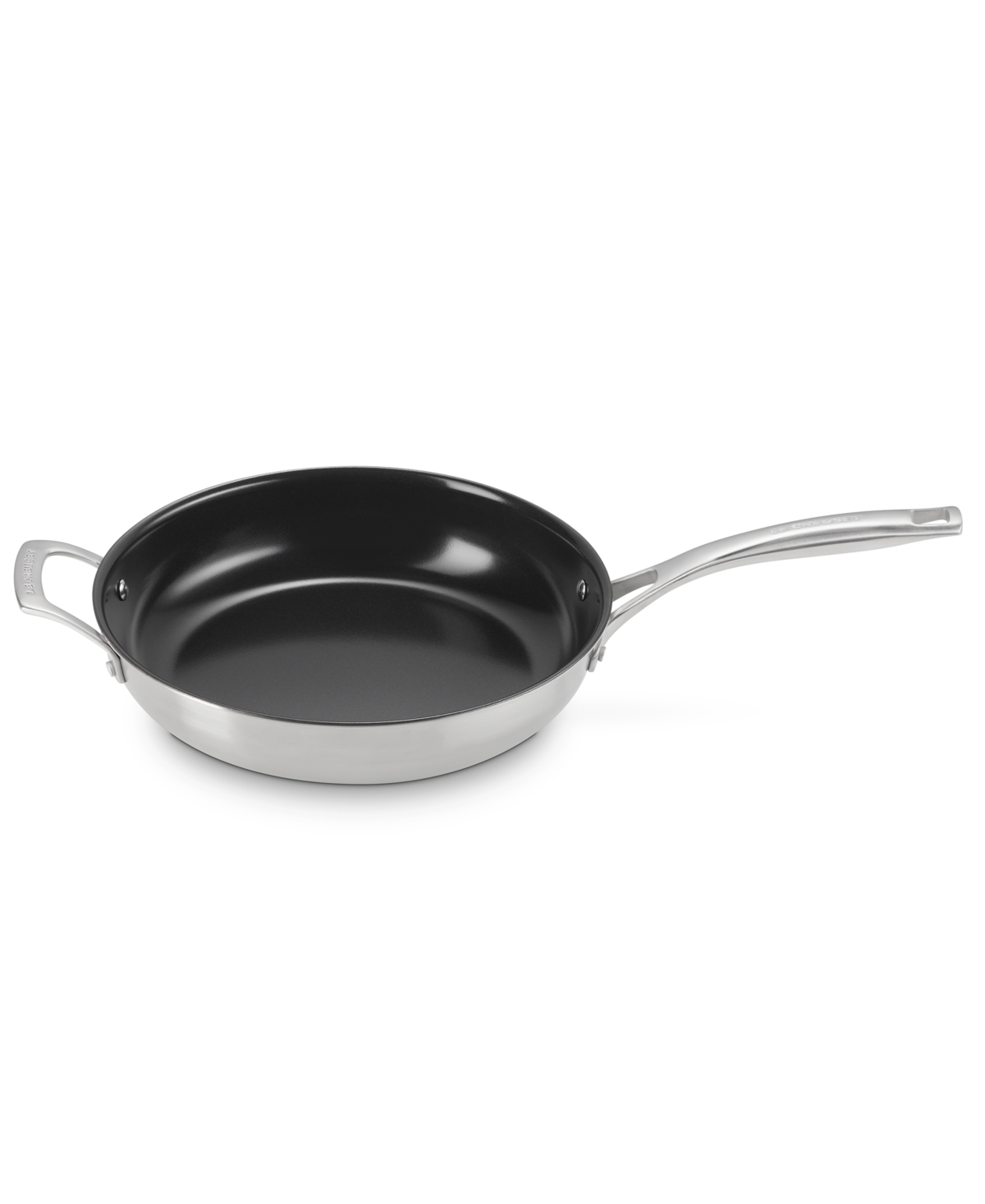 Le Creuset Essential Stainless Steel Set Of 2 Nonstick Frying Pans In Silver