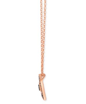 Chocolate Diamond & Nude Diamond Heart 19" Pendant Necklace (3/8 ct. t.w.) in 14k Rose Gold
