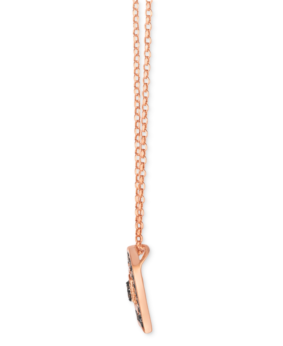 Le Vian Chocolate Diamond & Nude Diamond Heart 19" Pendant Necklace (3/8 Ct. T.w.) In 14k Rose Gold In Multi