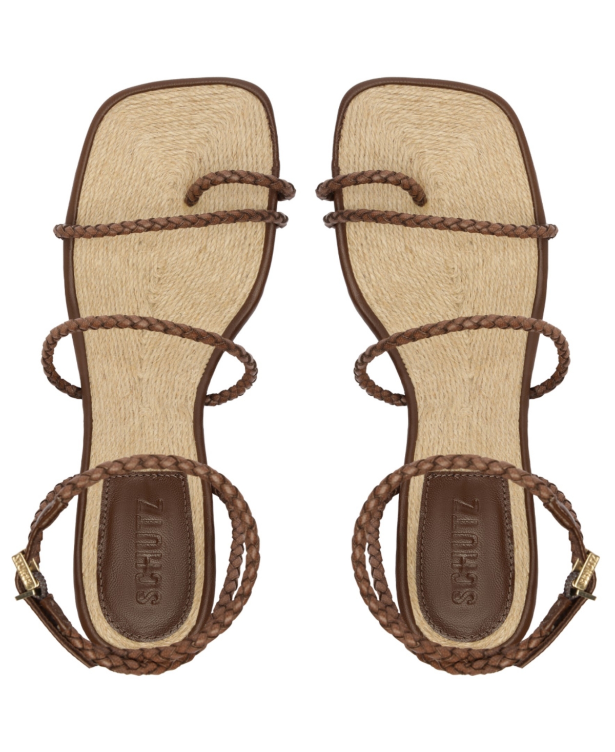 Shop Schutz Women's Kaya Straw Mid Stiletto Heel Sandals In Brown