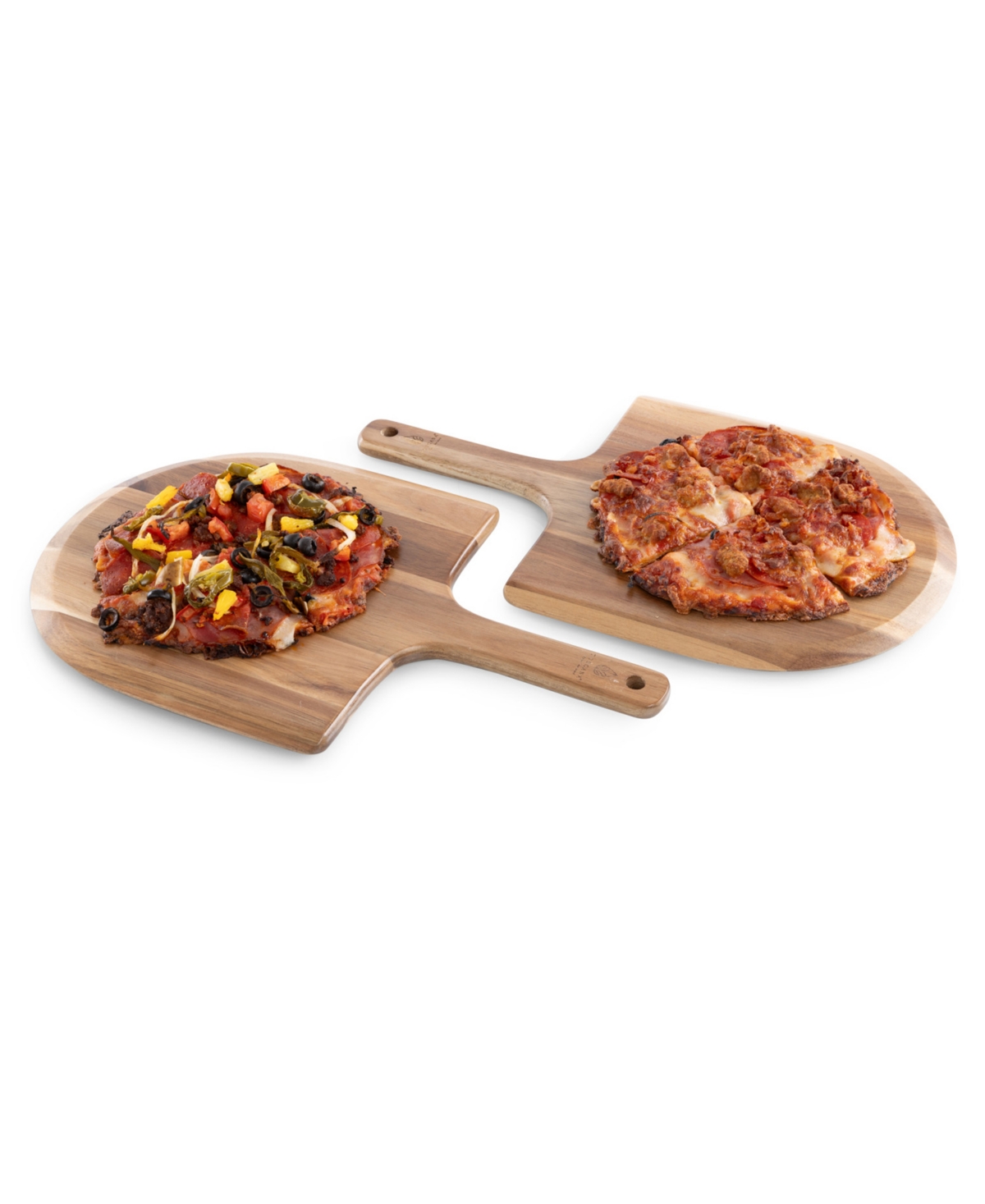 Toscana Acacia Personal Pizza Peel Paddle Serving Board, Set Of 2