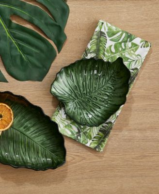 Tropical Leaves Set of 4 Napkins, 8.25" x 8.25"