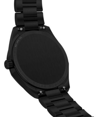 Men's Swiss PRC 100 Solar Quartz Black-Tone Stainless Steel Bracelet Watch 39mm