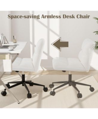 Cross Legged Chair with Wheels with Padded Seat Adjustable Height for Bedroom Study