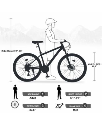 Streamdale 27.5 Inch Wheels 21 Speed Mountain Bike, for Men Women Boys and Girls, Front Suspension,Aluminum Alloy Frame