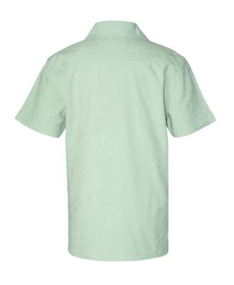 Big Boys Cutler Tonal Embossed Floral Print Short Sleeve Woven Shirt