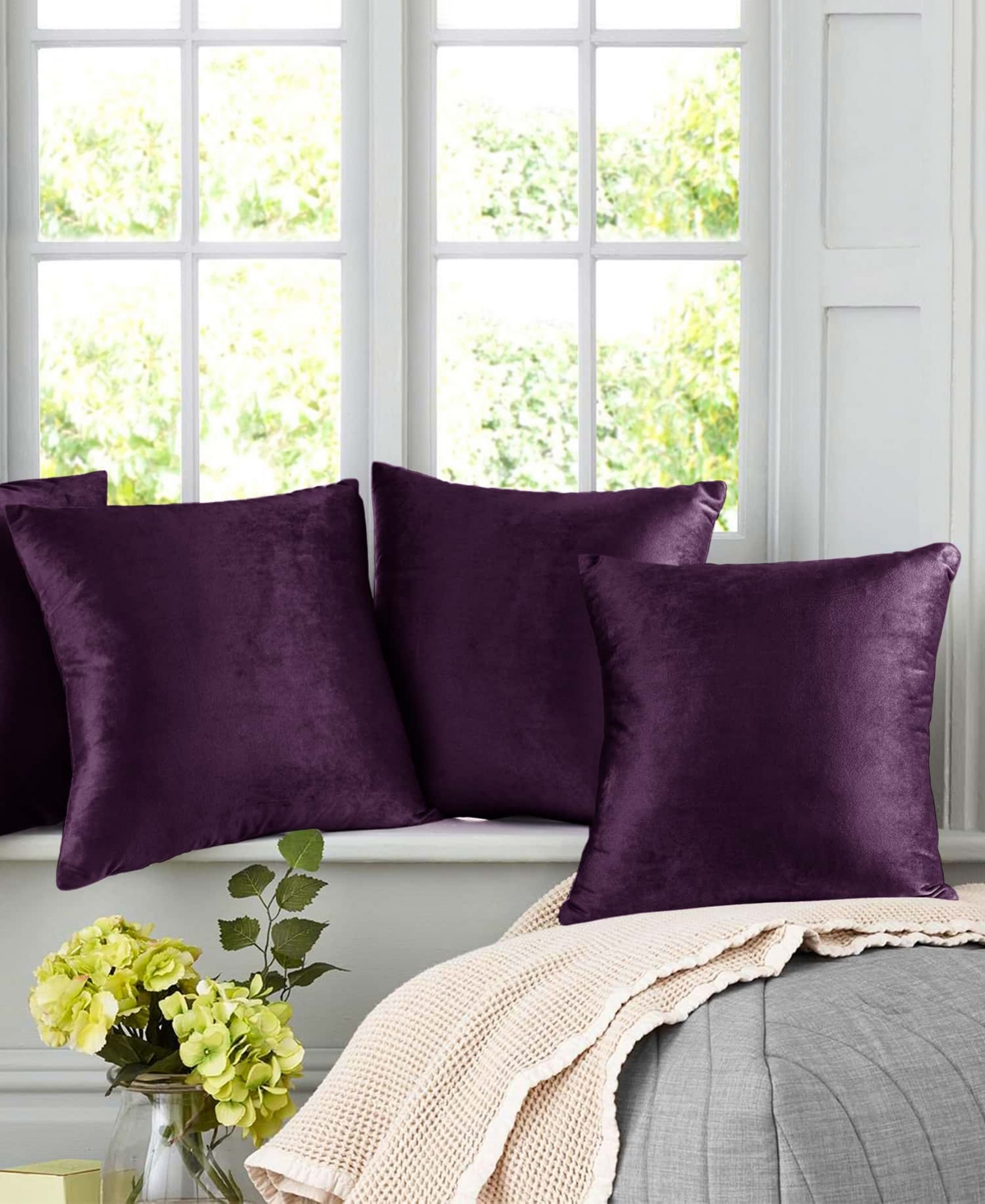 Nestl Elegant Velvet Removeable Cover 2-pack Decorative Pillows, 22" X 22"