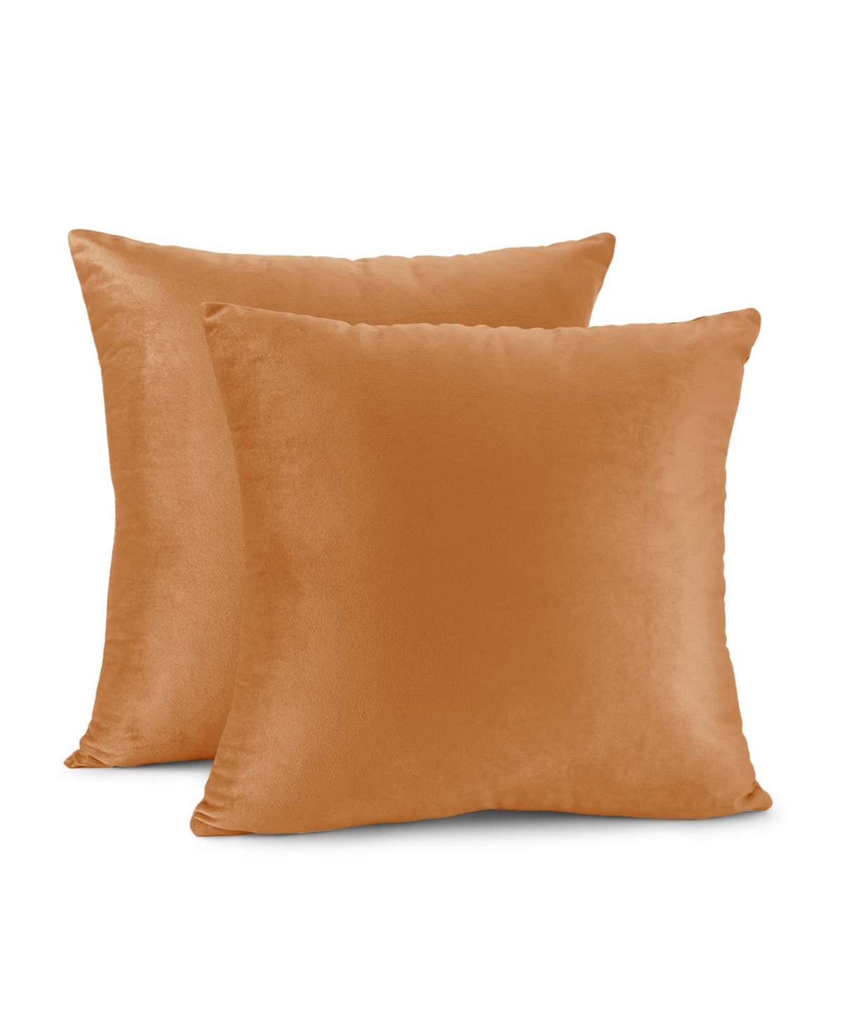Nestl Elegant 2-pack Velvet Decorative Throw Pillows With Removeable Covers, 24" X 24" In Rust