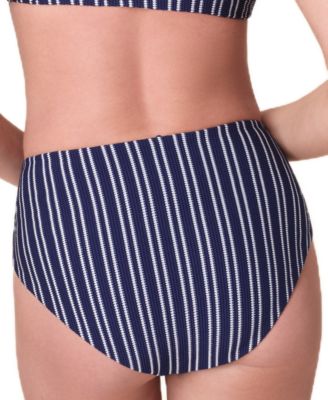 Women's High Rise Nautical Stripe Bikini Bottoms 
