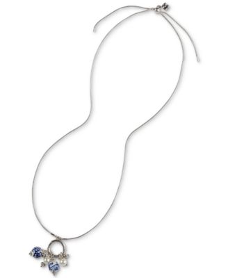 Ожерелье Patricia Nash из смешанных бусин серебристого цвета с регулируемой подвеской диаметром 28 дюймов