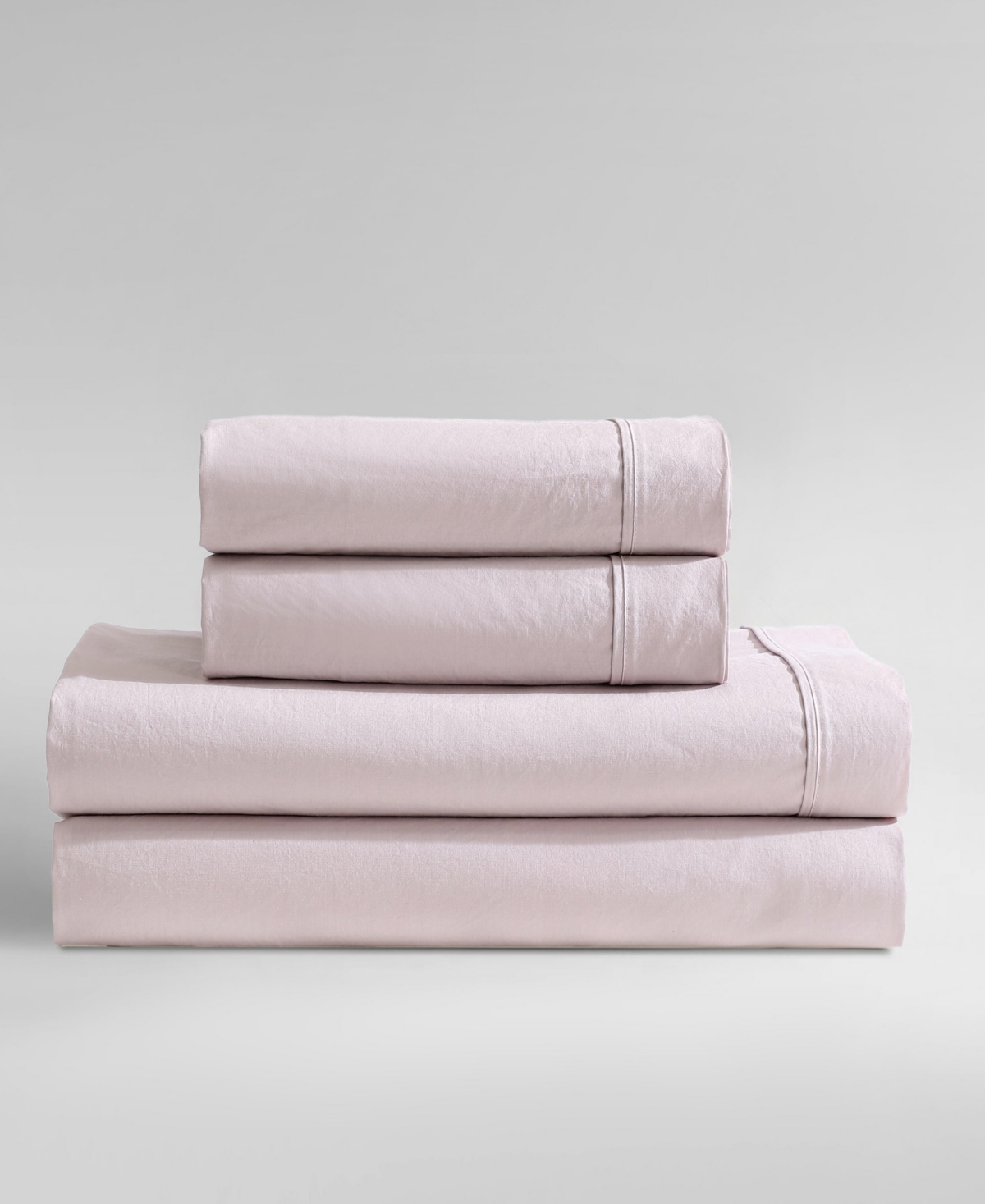 Calvin Klein Washed Cotton Percale 4-pc. Sheet Set, Queen In Petal Pink