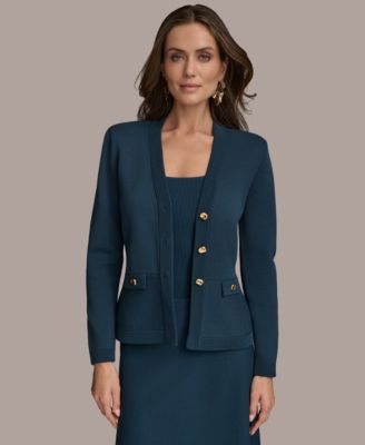 Женский вязаный кардиган на пуговицах спереди от Donna Karan New York