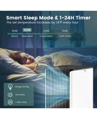 8000 BTU ASHRAE Portable Air Conditioner 3-in-1 AC Unit w/ Cool Dehum Fan Sleep Mode