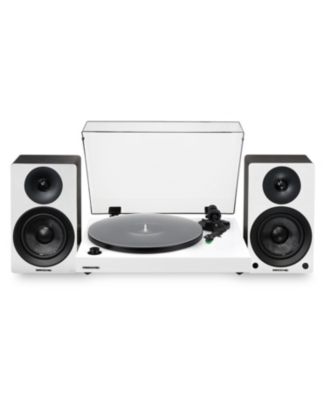 Elite HiFi Turntable and Powered Bookshelf Speaker Bundle with Integrated Amplifier and Audio Technica Cartridge