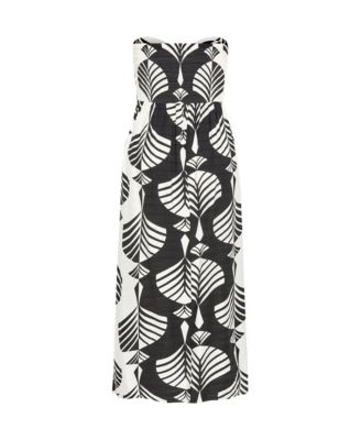 Plus Size Peta Border Print Maxi Dress