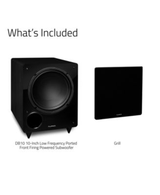 DB10W 10-inch Low Frequency Ported Front Firing Powered Subwoofer for Home Theater & Music (Natural Walnut)
