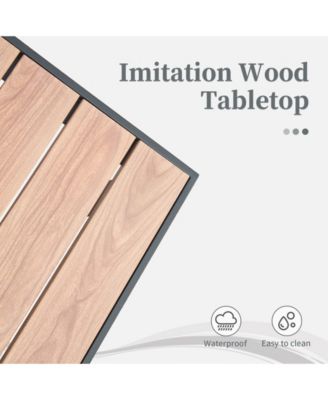 4 Pieces Aluminum Outdoor Patio Furniture Set, Modern Outdoor Sectional with Coffee Table, Outdoor Patio Sectional Sofa Set, Red