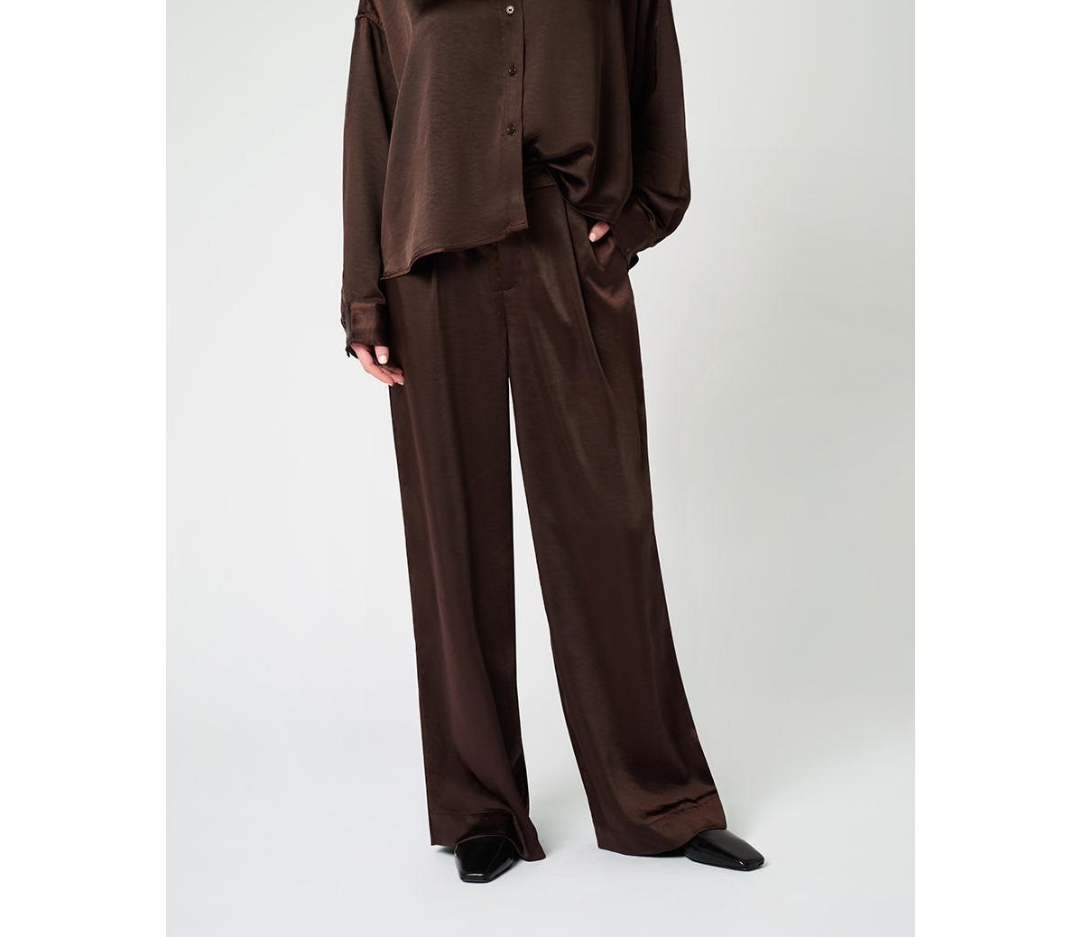 Women's Silky Trouser Pant - Chestnut
