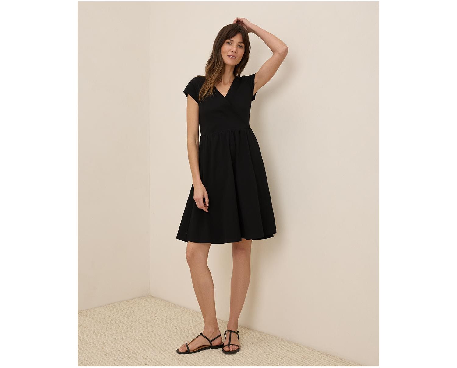 Women's Fit & Flare Crossover Dress Made With Organic Cotton
