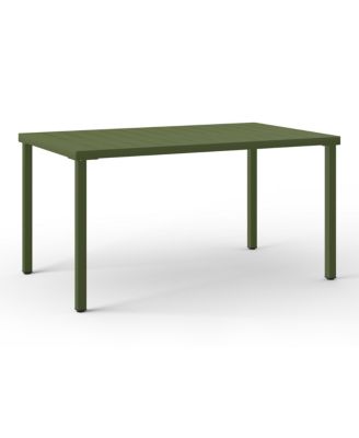 7-Piece Outdoor Metal Patio Dining Table Set With Stackable Patio Chairs