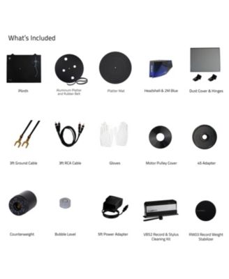 RT84 Reference Vinyl Turntable Record Player with Record Weight and Vinyl Cleaning Kit