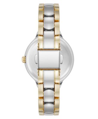 Women's Quartz Two-Tone Metal Alloy and Crystal Accented Dial Watch, 28mm