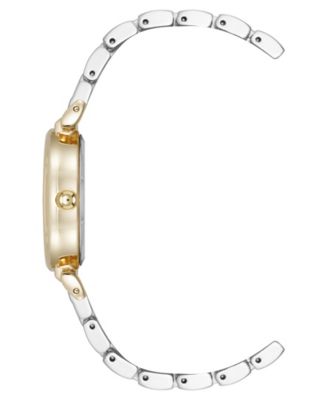 Women's Quartz Oval Roman Numeral Two-Tone Metal Alloy Watch, 25mm