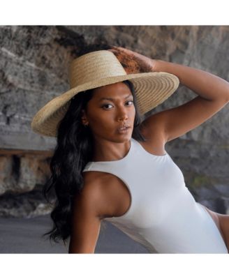Rianna Palm Straw Hats in Natural Beige