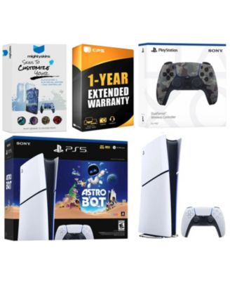 PlayStation 5 Slim Digital PS5 Astro Bot Bundle with Controller, MightySkins Voucher and 1 Year Extended Warranty