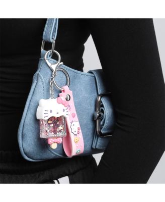 Ice Cream Keychain with Glitter Charm and Pink Strap