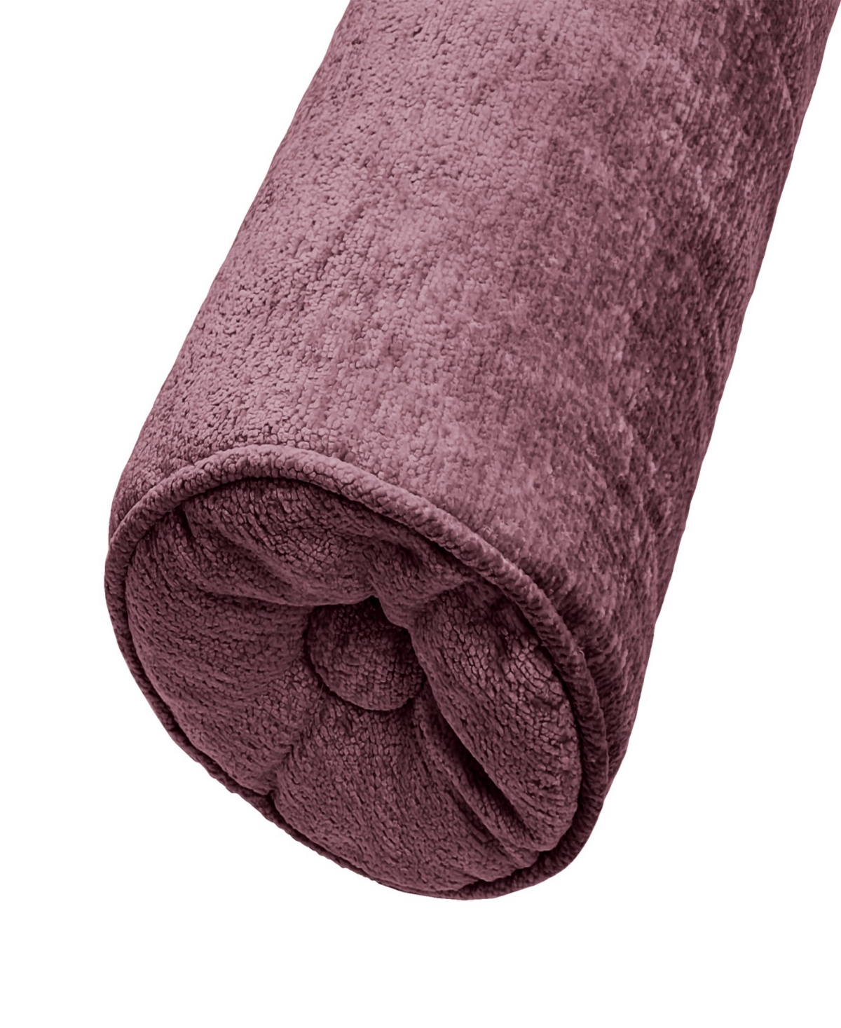 Ediehome Delmonico Chenille Lumbar Neck Roll Decorative Pillow, 7"x18" In Purple