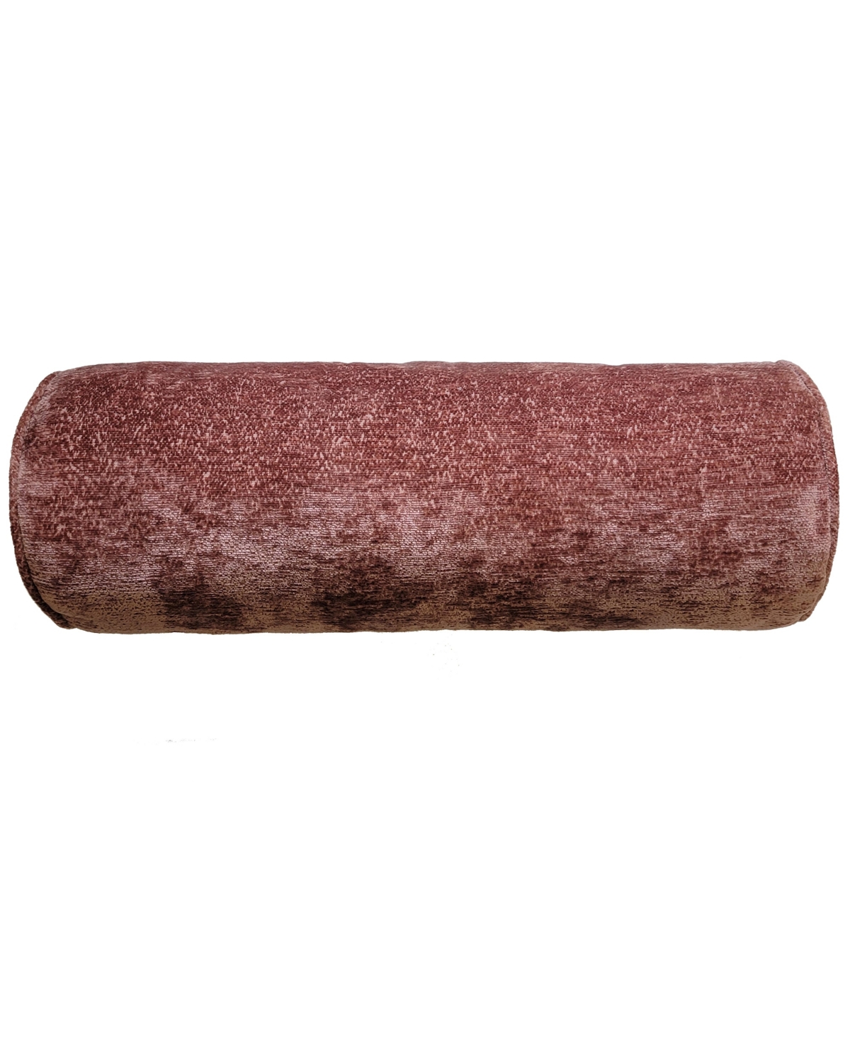 Ediehome Delmonico Chenille Lumbar Neck Roll Decorative Pillow, 8" X 24" In Burgundy