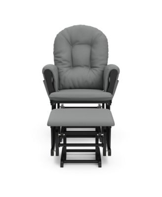 Hoop Glider and Ottoman - Black with Gray