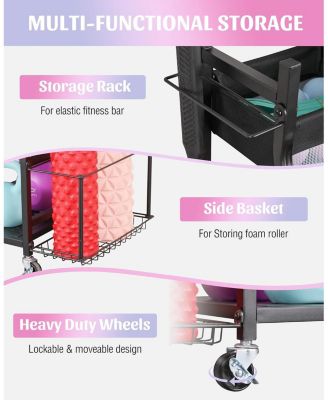 Yoga Mat Storage Racks Gym Sports Equipment Storage organizer With Black Finish