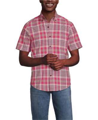 Men's Traditional Fit Short Sleeve Madras Shirt