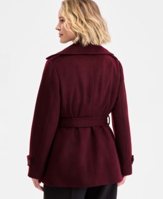 Petite Short Belted Wrap Coat, Exclusively at Macy's