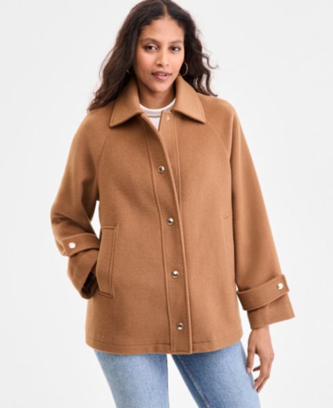 Женские куртки MICHAEL Michael Kors Michael Kors Women's Collared Button-Front Coat