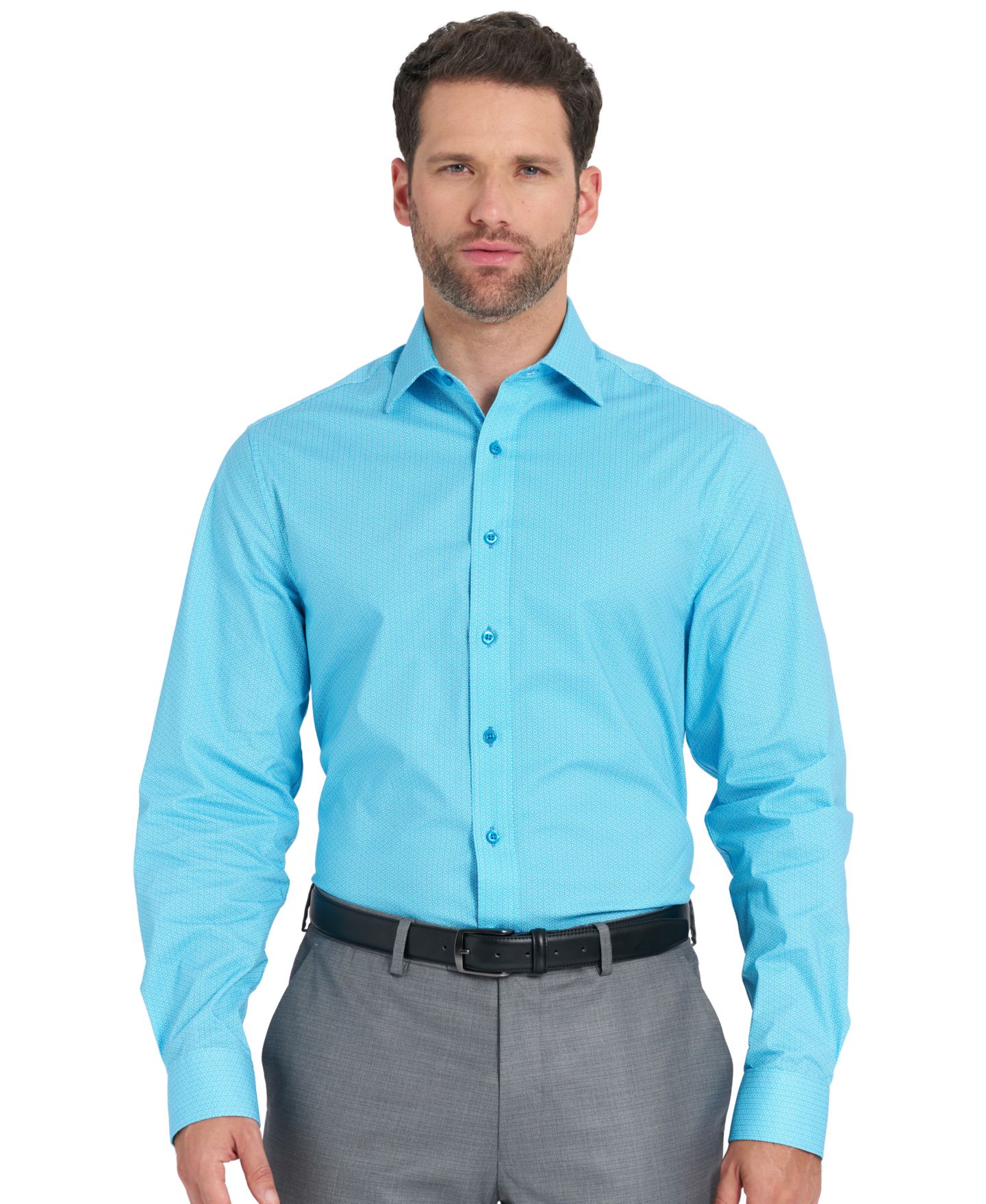 Мужская рубашка Nick Graham Kaleidoscope Star Dress Shirt, цвет: Аквамариновый — фото 2