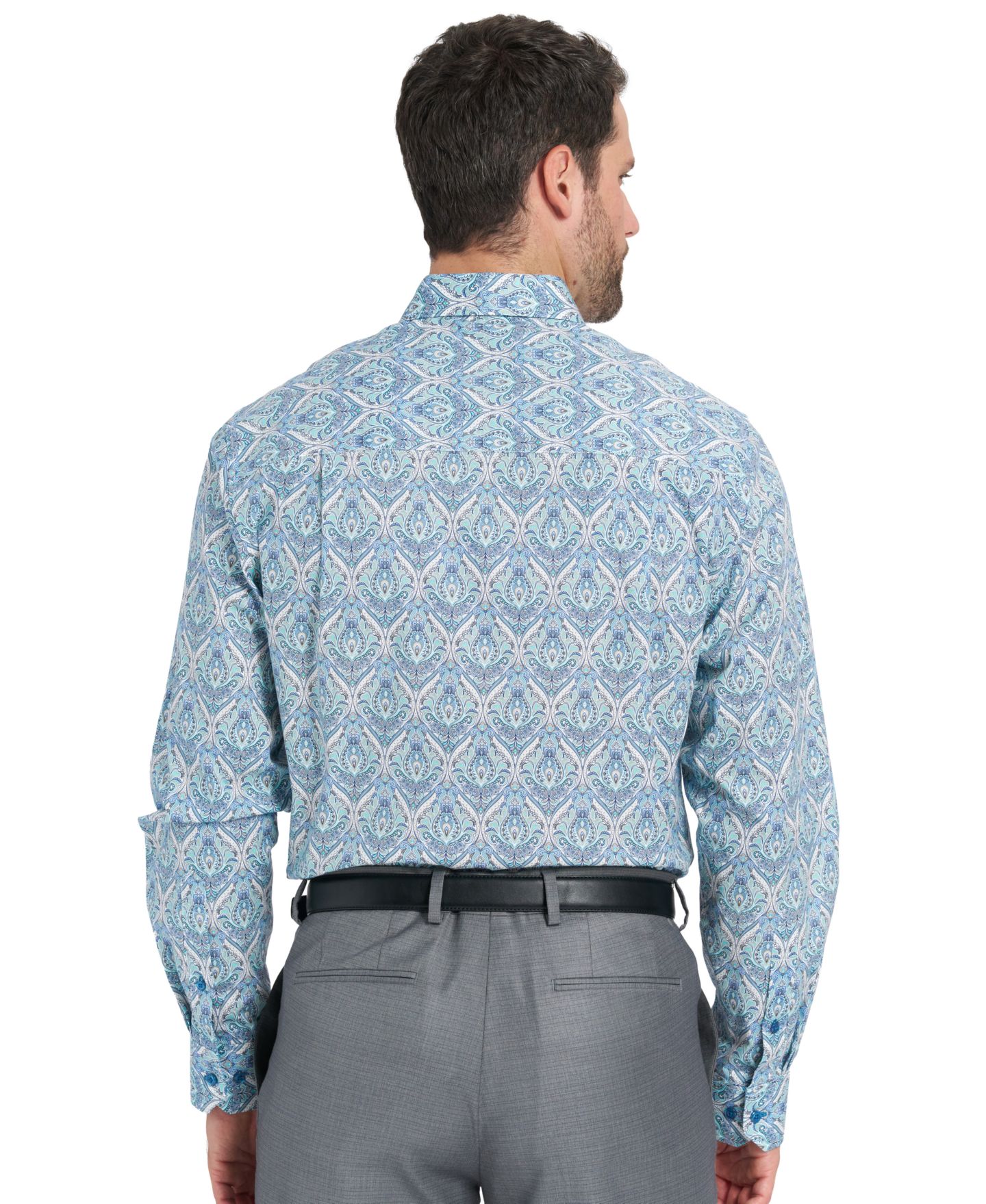 Мужская рубашка Nick Graham Royal Paisley Dress Shirt, цвет: Синий — фото 4