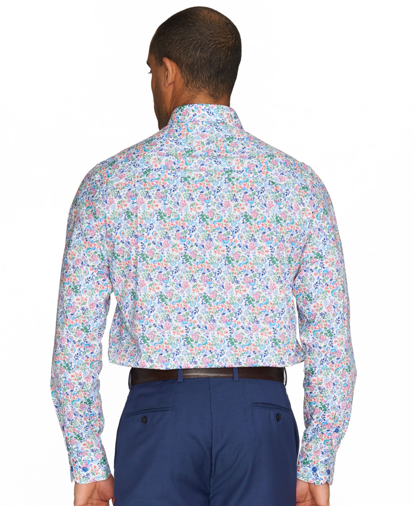 Мужская рубашка Nick Graham Botanical Floral Dress Shirt, цвет: Оранжевый — фото 7