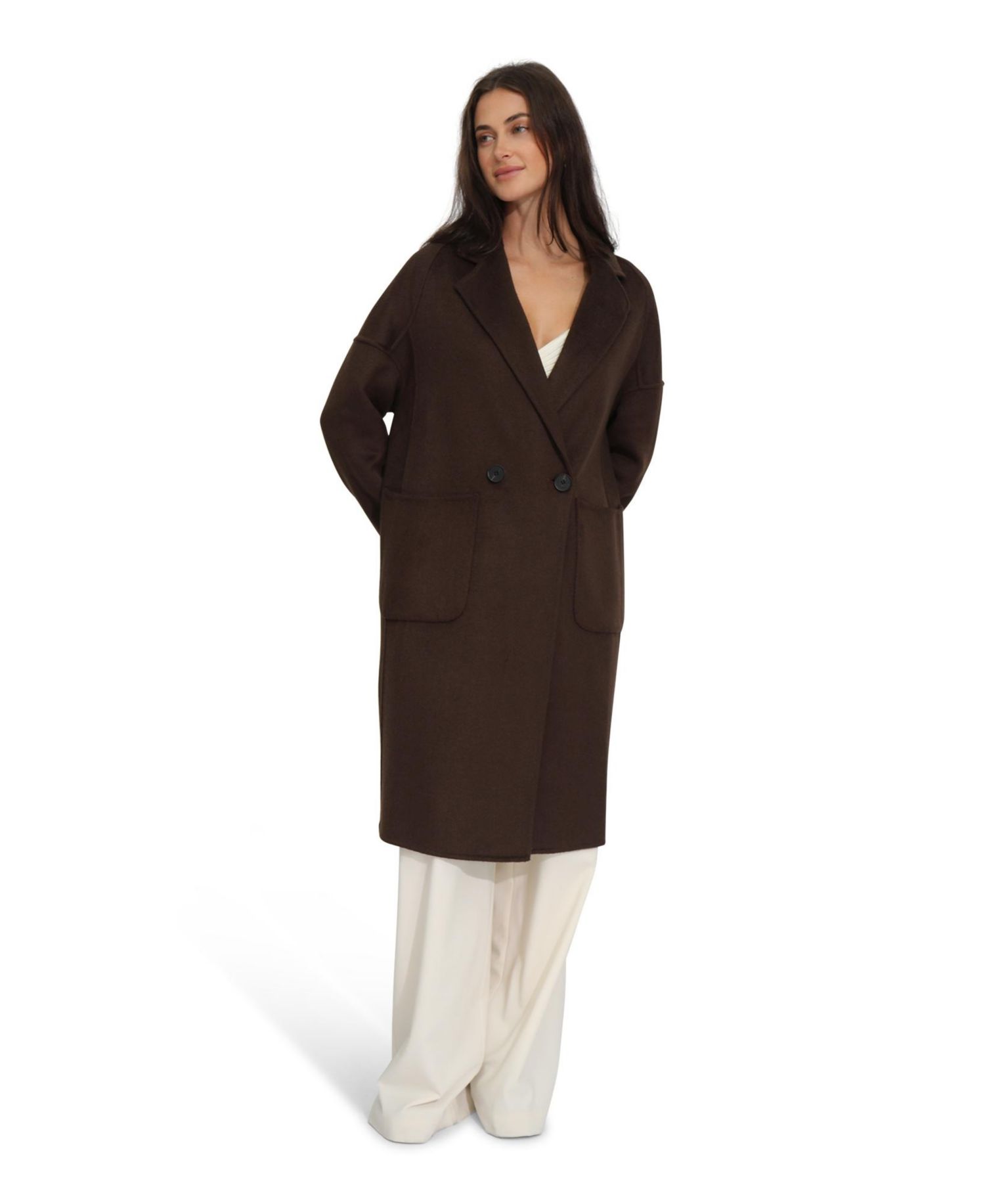 Women's Publisher Double-Breasted Wool Blend Coat