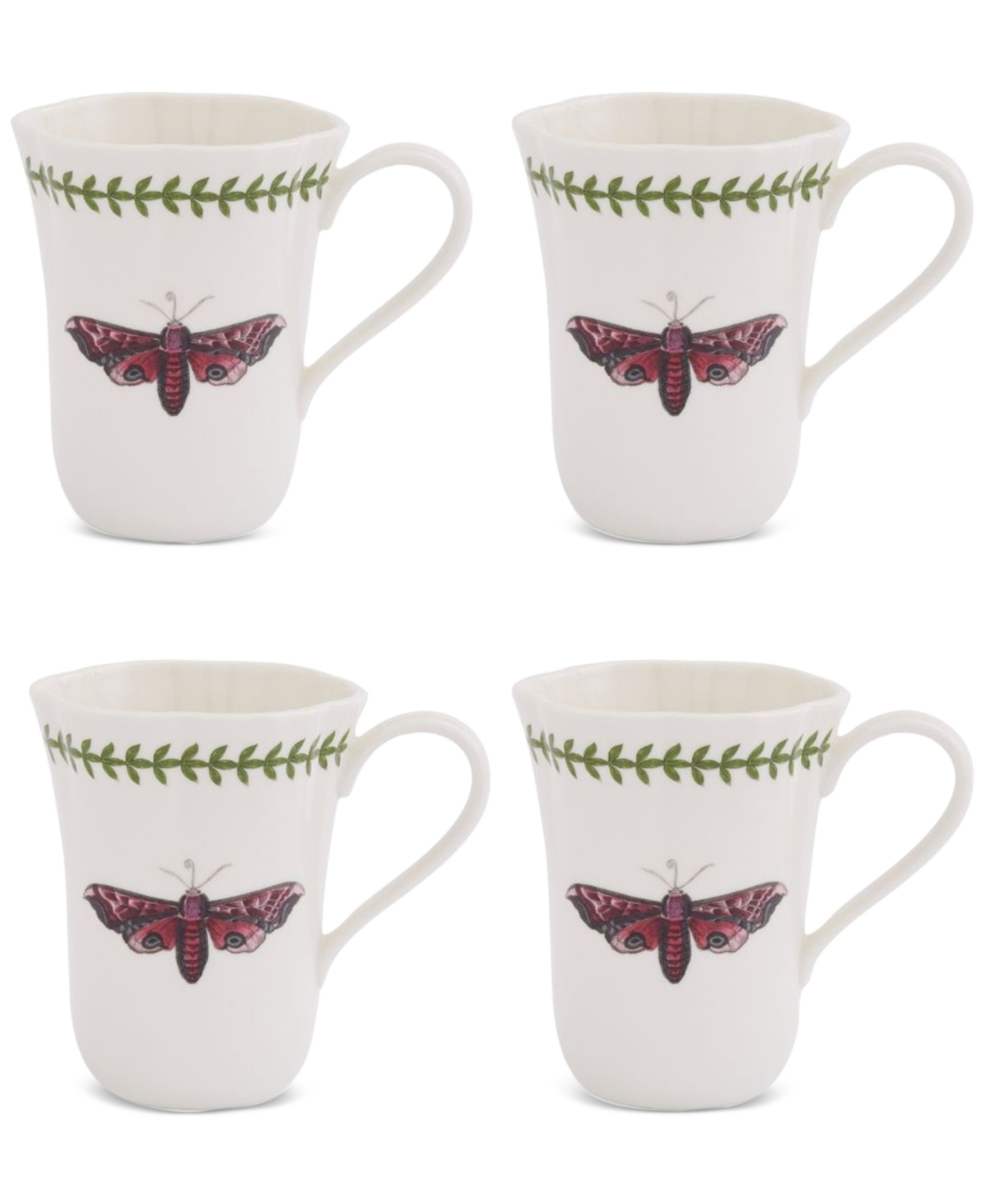 Botanic Garden Lotus Blossom Mugs, Set of 4 - White