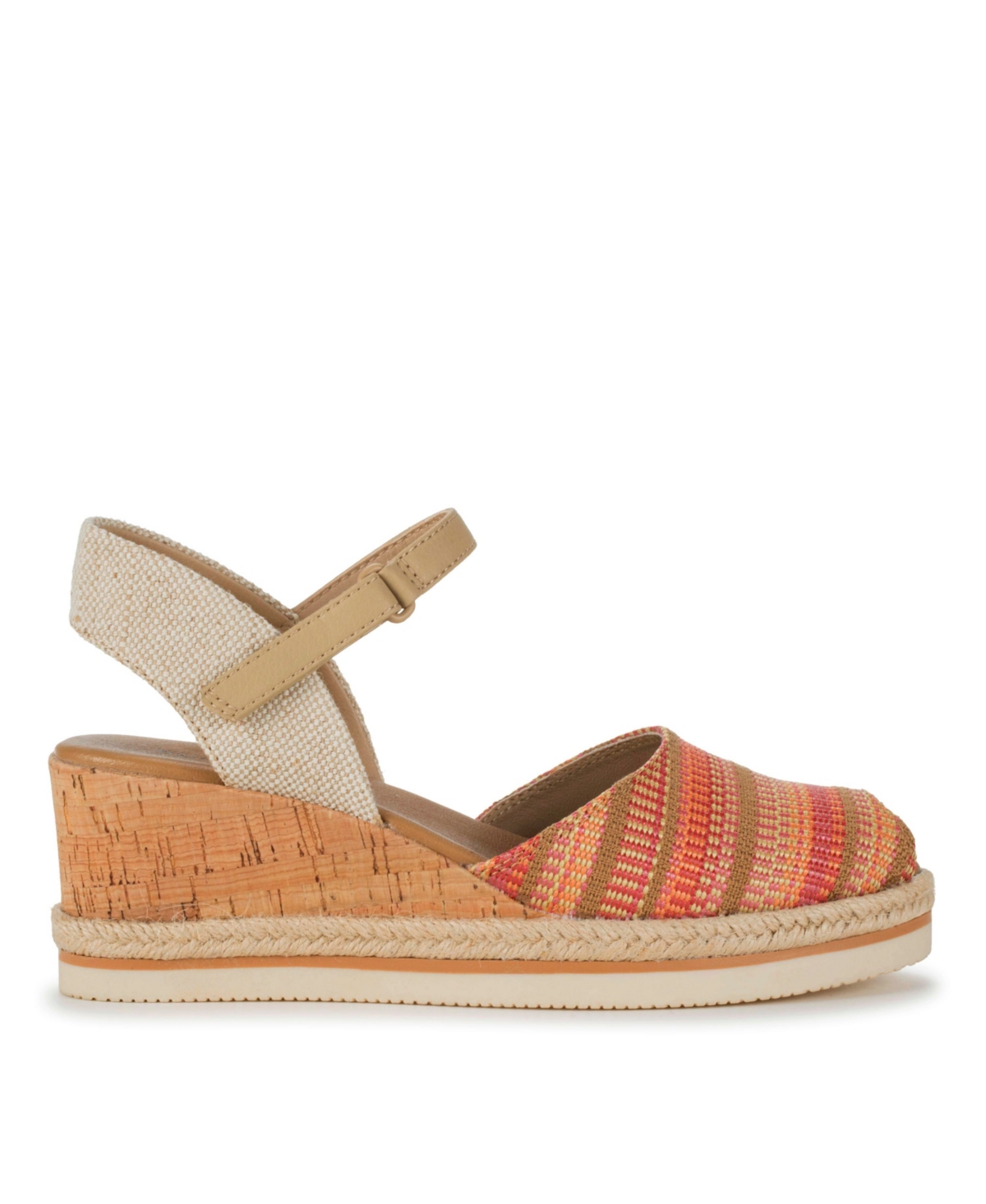 Baretraps Women's Acadia Peep Toe Wedge Sandals In Coral Multi