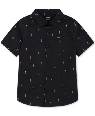 Hurley - Big Boys Short-Sleeve Printed Stretch-Poplin Shirt