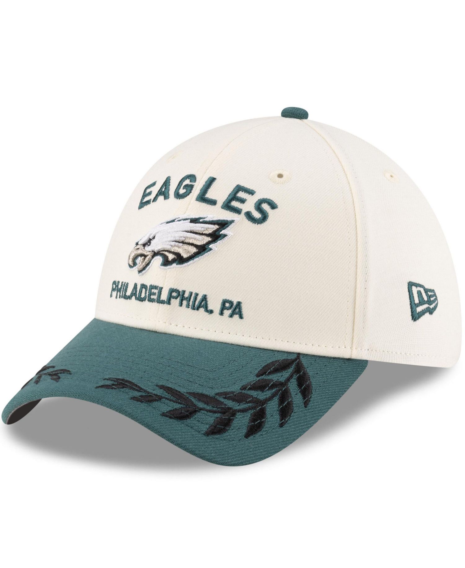 Men's Cream/Green Philadelphia Eagles 2025 NFL Draft 39THIRTY Flex Hat