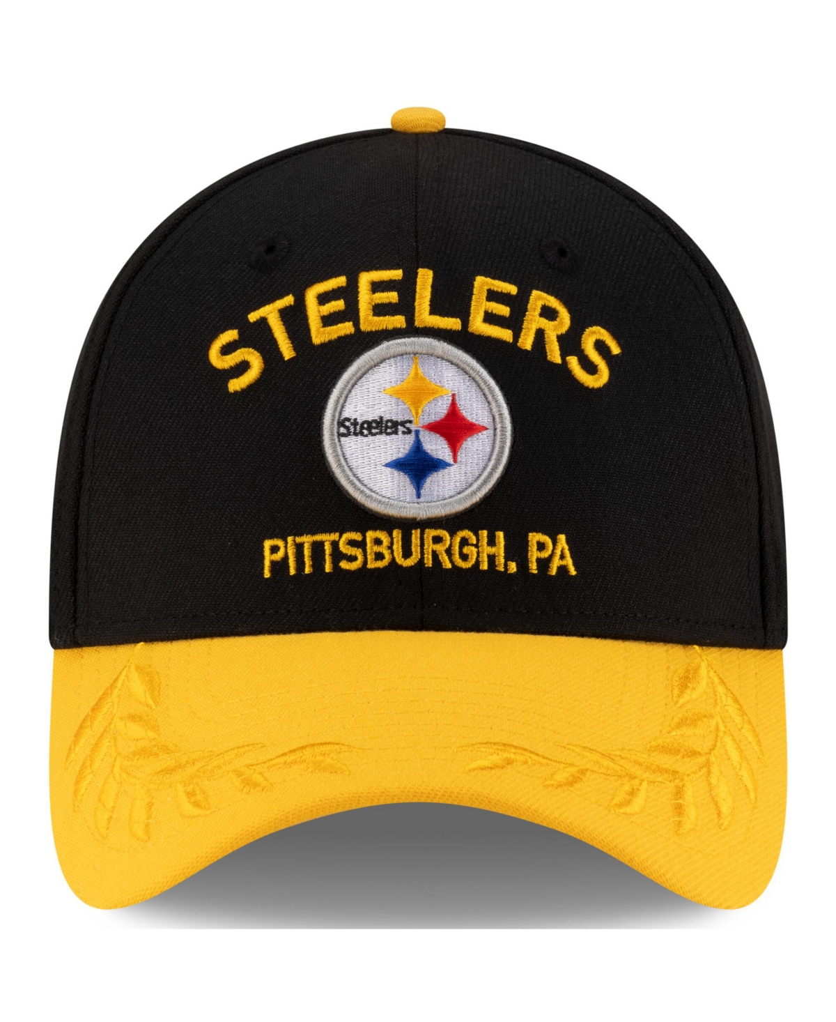 New Era Men's Black/yellow Pittsburgh Steelers 2025 Nfl Draft 9forty A-frame M-crown Adjustable Hat In Black,yellow